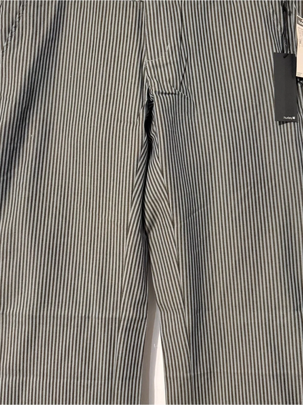 Hurley Green & Brownish Black Pin Stripe Pants Size 7 Low Rise Women's NWT